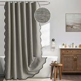 AquaScallop Luxury Shower Curtain – Waterproof Design with Elegant Scalloped Edge