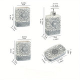 BohoCharm 4-Piece Ceramic Bathroom Set – Handcrafted Vintage Style