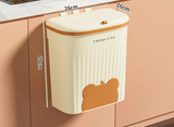 EcoBin Kitchen & Bathroom Wall Trash Can – 8.5L / 12L with Lid – Space-Saving Bin for Cabinets, Under-Sink & Compost