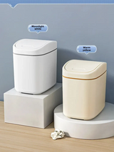 CleanBox Mini Desk Trash Can – Compact Plastic Waste Bin with Swing Lid for Office & Home