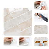 ABPP Beige Stone Subway Tile Stickers – 10-Pack Peel & Stick Backsplash for Kitchen & Bathroom Renovation