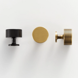 Nurlin Solid Brass Furniture Knobs – Art Deco Line Design in Gold, Silver, Bronze & Black
