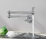 Brushed Gold Wall Mount Kitchen Faucet Premium – Single Cold Water Tap | 360° Swivel Spout | Space Saving Design