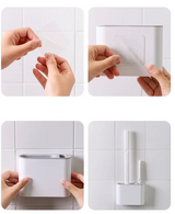 FlexiClean Silicone Toilet Brush Set – Flat Head, Flexible & Hygienic | Wall-Mount for Bathroom & Toilet