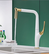 AquaLuxe – Luxury Pull-Out Kitchen Faucet | Brushed Gold & Black