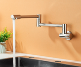 Brushed Gold Wall Mount Kitchen Faucet Premium – Single Cold Water Tap | 360° Swivel Spout | Space Saving Design