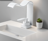 Elegant Gold Bathroom Sink Faucet with Waterfall Flow and Single Handle Control
