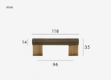 LineaBrass Antique Brass Linear T-Bar Cabinet & Drawer Handles – 5”