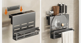 ChefSpace Wall-Mounted Knife Holder with Cutting Board Storage – Stainless Steel | Space-Saving Kitchen Organizer