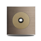 EU Wall Power Outlet Brushed Brown Aluminum – Schuko Socket with USB & RJ45 Port | 16A 250V | Flush Mount Modern Plate
