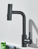 Modern Pull-Down Kitchen Faucet with 360° Swivel and Waterfall Spray Finish