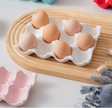 OvoLux Ceramic Egg Holder – 6- & 12-Slot Egg Tray for Kitchen & Refrigerator