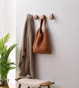 NordicPebble Solid Wood Wall Hooks – Scandinavian No-Drill Door & Coat Hooks