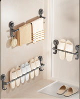 MagnaGrip Suction Cup Towel Holder – Black, Drill-Free & Multifunctional