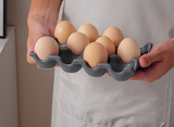 OvoLux Ceramic Egg Holder – 6- & 12-Slot Egg Tray for Kitchen & Refrigerator