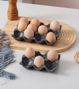 OvoLux Ceramic Egg Holder – 6- & 12-Slot Egg Tray for Kitchen & Refrigerator