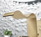 Elegant Gold Bathroom Sink Faucet with Waterfall Flow and Single Handle Control