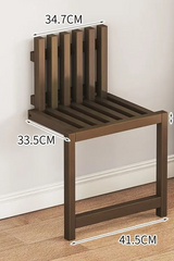 Ultra-Narrow Folding Wall Bench – Drill-Free Solid Bamboo Entryway Stool | Space-Saving Nordic Design