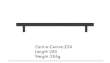 Nurlin T-Bar Brass Handle – Extra Long & Modern for Cabinets, Drawers & Refrigerators