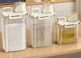 FreshSeal Airtight Grain Storage Container – Rice Dispenser Box with Lid | Moisture & Insect Proof | Clear Food Storage 1.75–3L