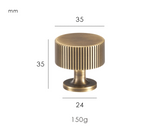 Nurlin Solid Brass Furniture Knobs – Art Deco Line Design in Gold, Silver, Bronze & Black