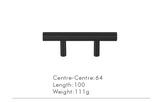 Nurlin T-Bar Brass Handle – Extra Long & Modern for Cabinets, Drawers & Refrigerators