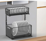 2 Tier Pull Out Cabinet Organizer Premium – Adjustable Under Sink Storage Rack | Sliding Drawer Basket | Spice Jar Storage Solution