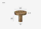 ForgeLuxe Handcrafted Solid Brass Cabinet Handle – Hammered Finish in Matte Gold & Antique Bronze (5.04 in)