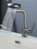 Futuristic Waterfall Bathroom Faucet with 4 Flow Modes and Hot Cold Mixer