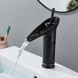 Heritage Waterfall Basin Faucet Antique Brass Black – Single Handle Mixer Tap | Deck Mounted One Hole | Classic Bathroom Fixture
