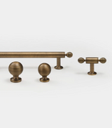 BrassElegance Solid Brass Antique T-Bar Cabinet Handle – Vintage American Furniture Pull