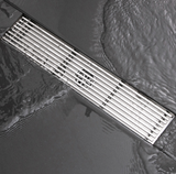 LuxoDrain Tile-In Linear Shower Drain – 600mm Brushed Gold & Grey SUS304 Stainless Steel