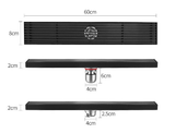 LuxoDrain Tile-In Linear Shower Drain – 600mm Brushed Gold & Grey SUS304 Stainless Steel