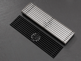 LuxoDrain Tile-In Linear Shower Drain – 600mm Brushed Gold & Grey SUS304 Stainless Steel