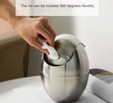 LuxBin Mini Stainless Steel Trash Can – 1.5L Compact Desk Bin with Swing Lid