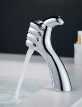 AquaFalls Solo BrassCascade – Solid Brass Waterfall Bathroom Faucet | Luxury Single-Handle Vanity faucet