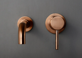 Elegant Wall-Mounted Rose Gold Brass Bathroom Faucet with Concealed Design