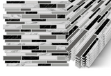 LuxeMarmer Black & White Marble Wall Stickers – Self-Adhesive, Waterproof Tile Decals (1–12 Pieces)