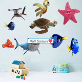 AquaKids 3D Ocean Animal Wall Stickers – Fun & Safe Kids’ Bathroom and Wall Decor with Nemo, Starfish, Turtle & Shark