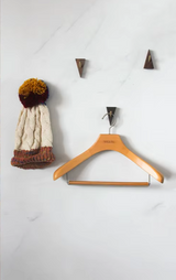 TriLuxe Triangular Wall Hook – Brass & Solid Wood | Key Holder, Coat Hook & Wall Decor