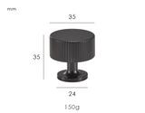 Nurlin Solid Brass Furniture Knobs – Art Deco Line Design in Gold, Silver, Bronze & Black
