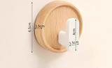 Nurlin Walnut Wood Wall Hook – Black Coat Hook for Keys, Jackets, Towels & Bathroom | No Drilling Required