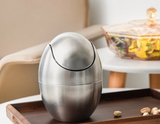 LuxBin Mini Stainless Steel Trash Can – 1.5L Compact Desk Bin with Swing Lid