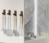 NordicWood Wall Hooks – Walnut Wood, Self-Adhesive & Multifunctional (2 or 5 Pieces)