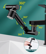 FlexiFlow Pro 360° Rotating & Extendable Faucet Head – Splash-Free, Water-Saving Metal Alloy Aerator