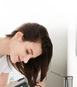 Pull-Out Bathroom Sink Faucet with Oral Rinse Function and Hot Cold Mixer