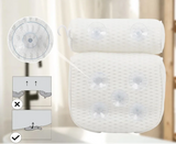 HydroComfort Luxury Bath Pillow – Neck, Head & Back Support with Non-Slip Suction Cups & Breathable Air Mesh