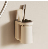 DuoClean 2-in-1 Toothbrush & Cup Wall Holder – Space-Saving, No-Drill Bathroom Organizer