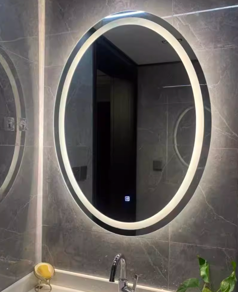 LumiCurve Pro LED Vanity Mirror – Frameless Oval Lighted Bathroom Mirror with Magnification & Anti-Fog