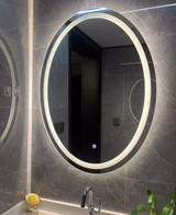 LumiCurve Pro LED Vanity Mirror – Frameless Oval Lighted Bathroom Mirror with Magnification & Anti-Fog